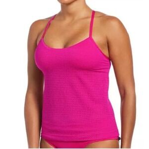 Nike Swim Women's Essential Layered Tankini‎ Top Pink Prime Size Medium NWT
